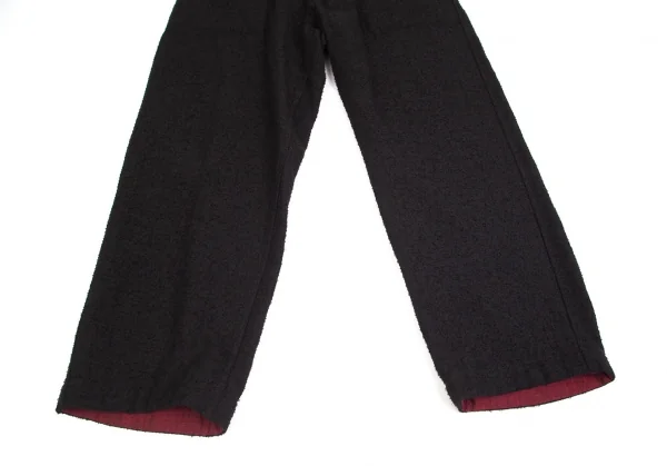 イッセイミヤケ メンISSEY MIYAKE MEN リバーシブル起毛パンツ 黒赤3 K-92764_007