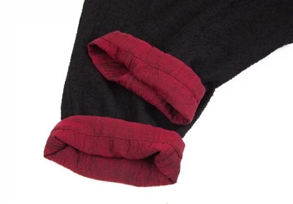 イッセイミヤケ メンISSEY MIYAKE MEN リバーシブル起毛パンツ 黒赤3 K-92764_008