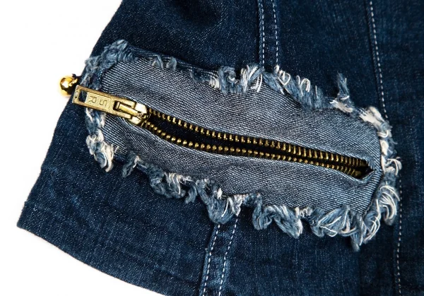 ソニアリキエルSONIA RYKIEL フリルカラーデニムジャケット インディゴ38 K-92779_012