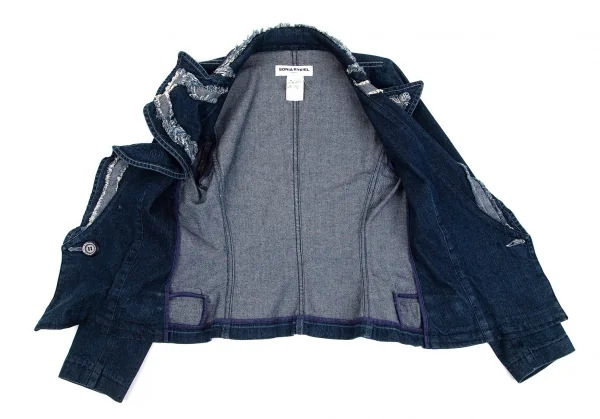 ソニアリキエルSONIA RYKIEL フリルカラーデニムジャケット インディゴ38 K-92779_014