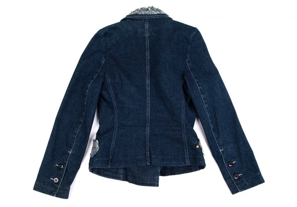 ソニアリキエルSONIA RYKIEL フリルカラーデニムジャケット インディゴ38 K-92779_015