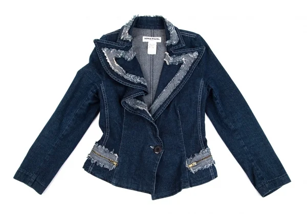 ソニアリキエルSONIA RYKIEL フリルカラーデニムジャケット インディゴ38 K-92779_002