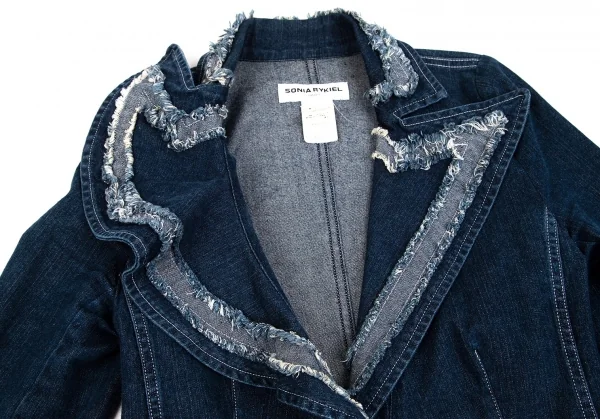 ソニアリキエルSONIA RYKIEL フリルカラーデニムジャケット インディゴ38 K-92779_007