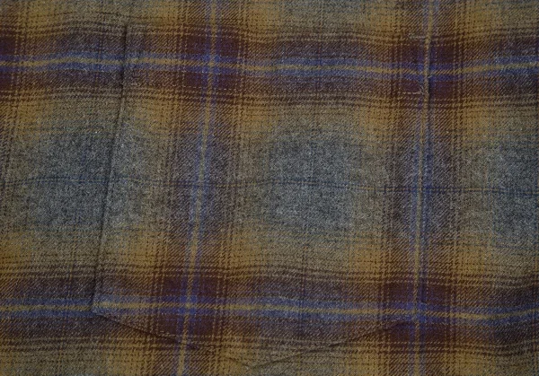 ズッカzucca ノーカラーチェックネルシャツワンピース 茶グレーM K-92795_006