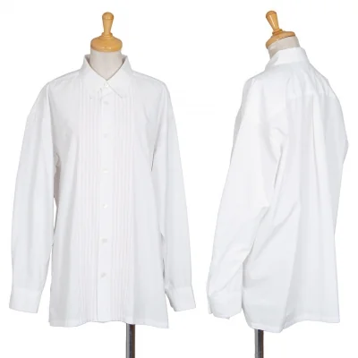 ISSEY MIYAKE Front Tuck Cotton Long Sleeve Shirt
