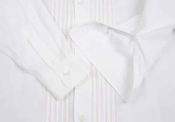 ISSEY MIYAKE Front Tuck Cotton Long Sleeve Shirt K-92800_010