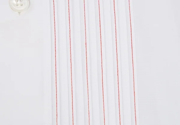 ISSEY MIYAKE Front Tuck Cotton Long Sleeve Shirt K-92800_012