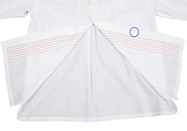 ISSEY MIYAKE Front Tuck Cotton Long Sleeve Shirt K-92800_014