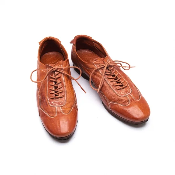 ミハラヤスヒロMIHARA YASUHIRO クレープソールヌメ革スニーカー 飴色23.5 K-92805_001