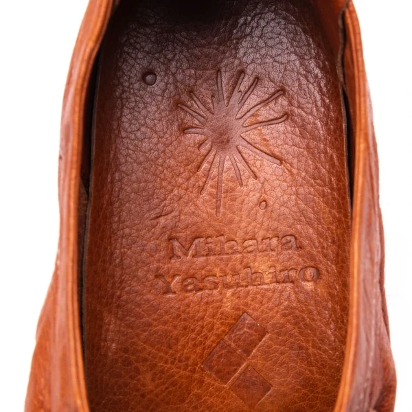 ミハラヤスヒロMIHARA YASUHIRO クレープソールヌメ革スニーカー 飴色23.5 K-92805_015