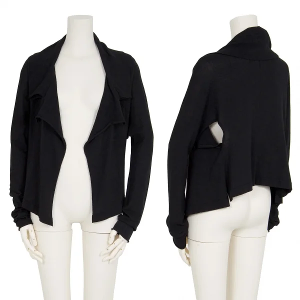 ミチコバイワイズMICHIKO by Y’s レーヨンポリ脇開きニットカーディガン 黒2 K-92806_001