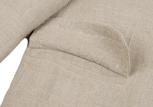 コムコム コムデギャルソンCOMME des GARCONS粗織りリネンラウンドカラージャケット ベージュM K-92876_010