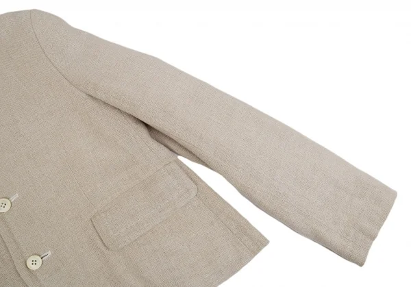コムコム コムデギャルソンCOMME des GARCONS粗織りリネンラウンドカラージャケット ベージュM K-92876_005