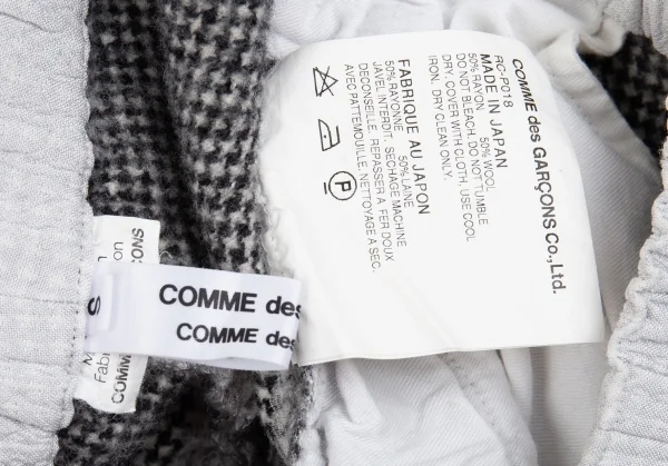 コムコム コムデギャルソンCOMME des GARCONS 裏千鳥サルエルショートパンツ ライトグレーS K-92894_012