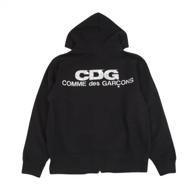コムデギャルソンCDG バックホログラムロゴプリントパーカー 黒