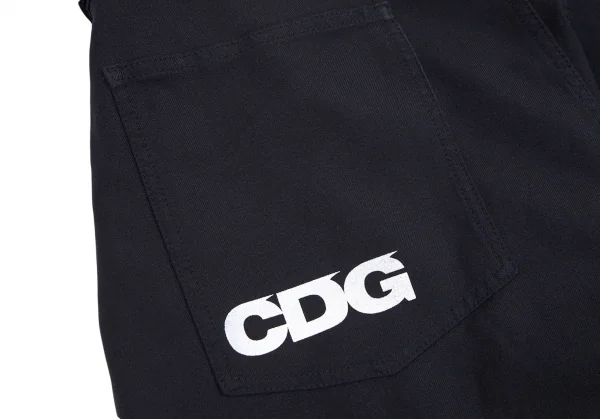 コムデギャルソンCDG バックポケットロゴプリントポリエステルヒップハングパンツ 紺M K-92904_004