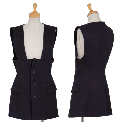 コムデギャルソンCOMME des GARCONSストレッチコットンツイルサスペンダーデザインベスト