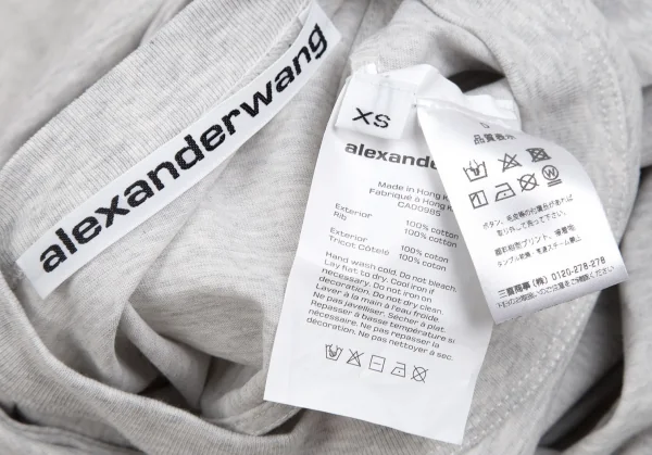 アレキサンダーワンALEXANDER WANG ロゴプリントノットデザインTシャツ ライトグレーXS K-93008_014