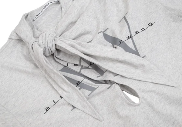 アレキサンダーワンALEXANDER WANG ロゴプリントノットデザインTシャツ ライトグレーXS K-93008_005