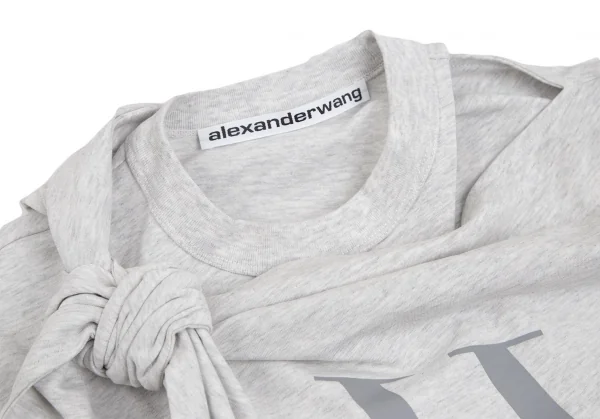 アレキサンダーワンALEXANDER WANG ロゴプリントノットデザインTシャツ ライトグレーXS K-93008_006