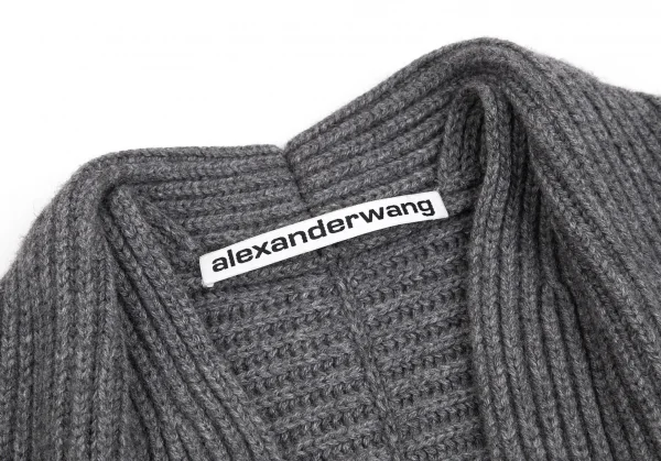 アレキサンダーワンALEXANDER WANG バルーンスリーブリブニットカーディガン グレーXS K-93010_004