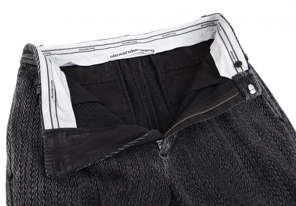 アレキサンダーワンALEXANDER WANG ウォッシュドヘリンボーンパンツ チャコールS K-93017_005