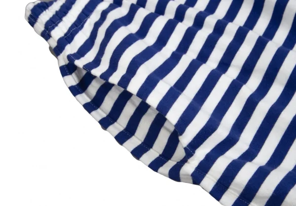 ジュンヤワタナベ コムデギャルソンJUNYA WATANABE COMME des GARCONS コットン天竺マリンボーダーサルエルパンツ 白青XS K-93041_004