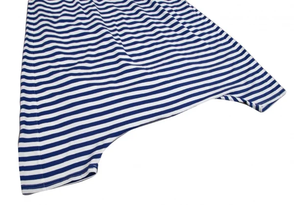 ジュンヤワタナベ コムデギャルソンJUNYA WATANABE COMME des GARCONS コットン天竺マリンボーダーサルエルパンツ 白青XS K-93041_006