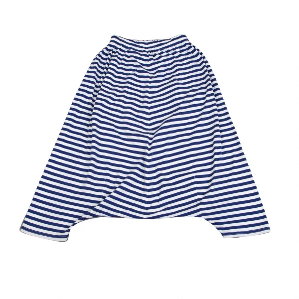 ジュンヤワタナベ コムデギャルソンJUNYA WATANABE COMME des GARCONS コットン天竺マリンボーダーサルエルパンツ 白青XS K-93041_008