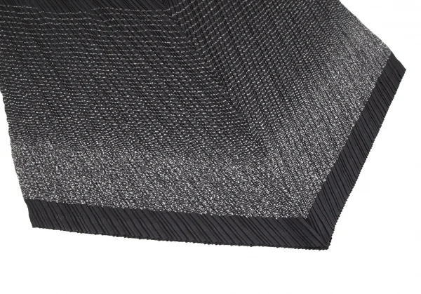 イッセイミヤケISSEY MIYAKE ボーダーステッチノースリーブワンピース グレー黒2 K-93094_006