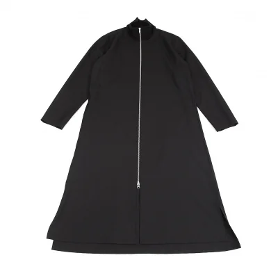 グラウンド ワイGround Y ウールポリギャバジップアップロングシャツ 黒