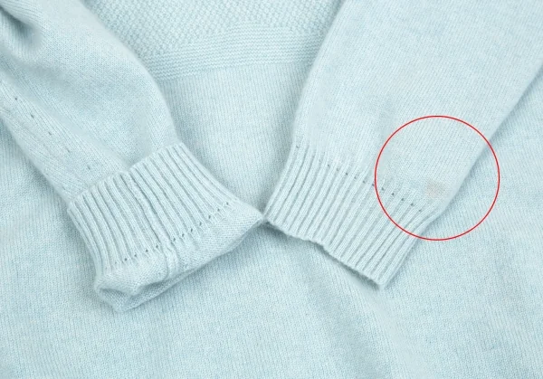 タオ コムデギャルソンtao COMME des GARCONS バスト切替デザインクルーネック七分丈カシミヤニット 水色M位 K-93127_010