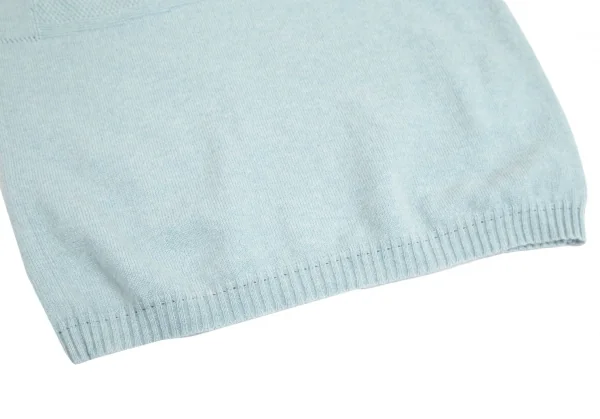 タオ コムデギャルソンtao COMME des GARCONS バスト切替デザインクルーネック七分丈カシミヤニット 水色M位 K-93127_012