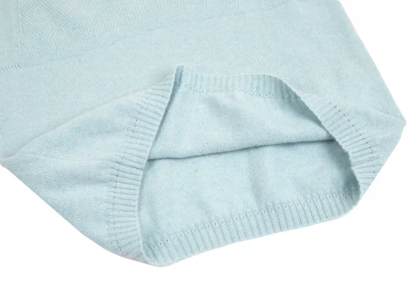 タオ コムデギャルソンtao COMME des GARCONS バスト切替デザインクルーネック七分丈カシミヤニット 水色M位 K-93127_013