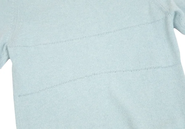 タオ コムデギャルソンtao COMME des GARCONS バスト切替デザインクルーネック七分丈カシミヤニット 水色M位 K-93127_015