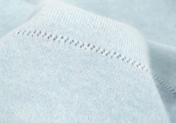 タオ コムデギャルソンtao COMME des GARCONS バスト切替デザインクルーネック七分丈カシミヤニット 水色M位 K-93127_016