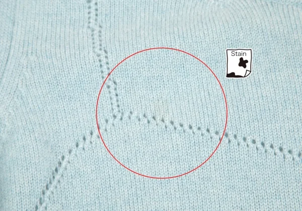 タオ コムデギャルソンtao COMME des GARCONS バスト切替デザインクルーネック七分丈カシミヤニット 水色M位 K-93127_005