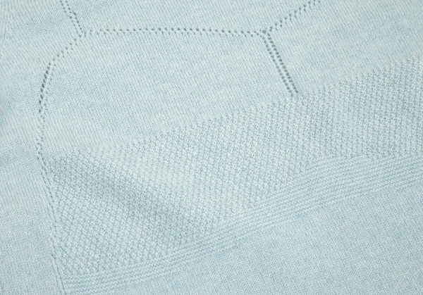 タオ コムデギャルソンtao COMME des GARCONS バスト切替デザインクルーネック七分丈カシミヤニット 水色M位 K-93127_008