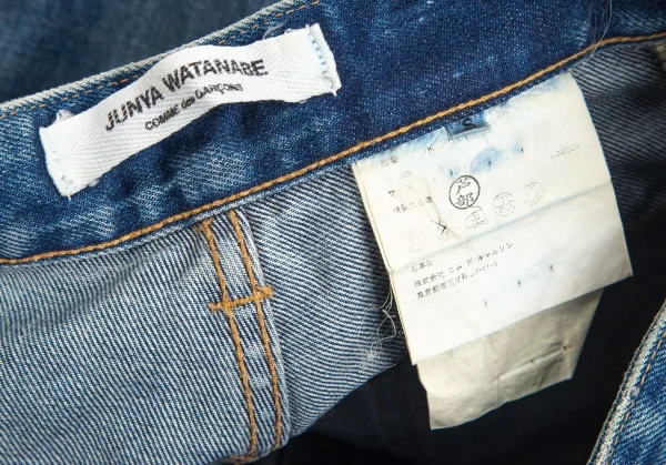 ジュンヤワタナベ コムデギャルソンJUNYA WATANABE COMME des GARCONS リボンコサージュ切替デニムパンツ 淡インディゴS K-93130_015