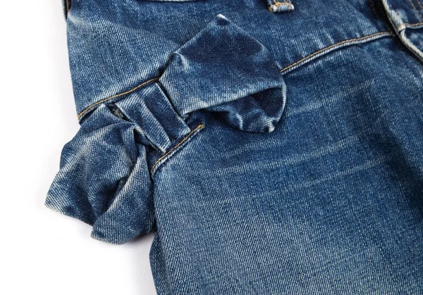 ジュンヤワタナベ コムデギャルソンJUNYA WATANABE COMME des GARCONS リボンコサージュ切替デニムパンツ 淡インディゴS K-93130_003