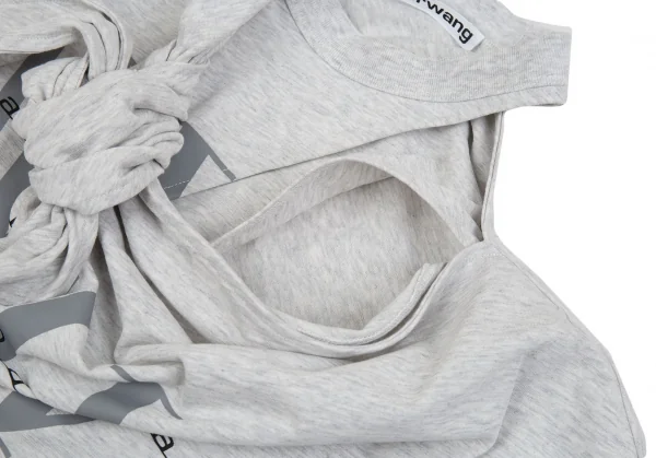 アレキサンダーワンALEXANDER WANG ロゴプリントノットデザインTシャツ ライトグレーXS K-93137_010