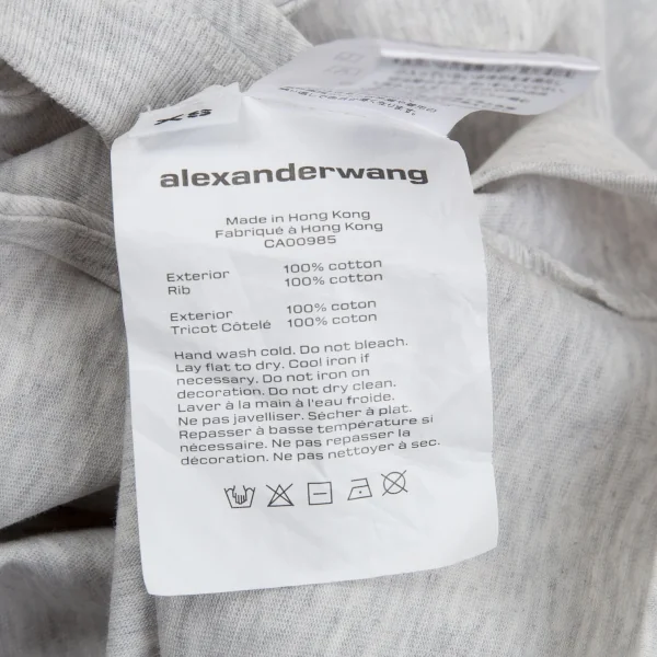 アレキサンダーワンALEXANDER WANG ロゴプリントノットデザインTシャツ ライトグレーXS K-93137_017
