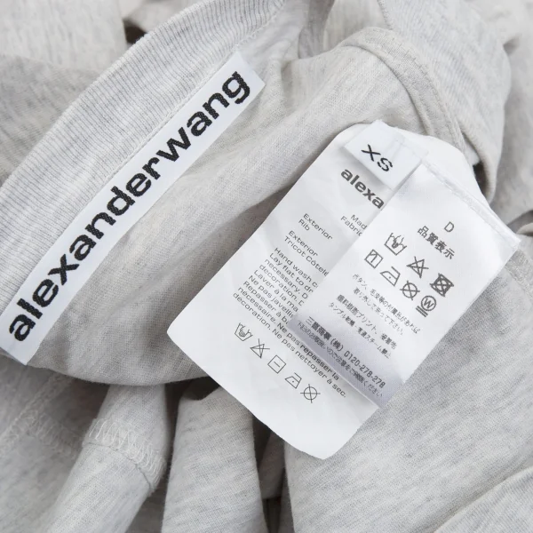 アレキサンダーワンALEXANDER WANG ロゴプリントノットデザインTシャツ ライトグレーXS K-93137_018