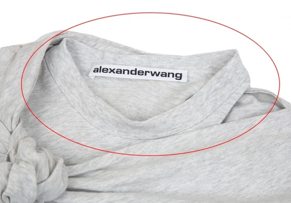 アレキサンダーワンALEXANDER WANG ロゴプリントノットデザインTシャツ ライトグレーXS K-93137_005