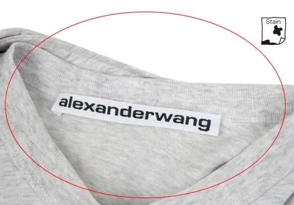 アレキサンダーワンALEXANDER WANG ロゴプリントノットデザインTシャツ ライトグレーXS K-93137_006