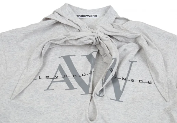 アレキサンダーワンALEXANDER WANG ロゴプリントノットデザインTシャツ ライトグレーXS K-93137_009
