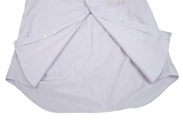 コムデギャルソン オムドゥCOMME des GARCONS HOMME DEUX コットンストライプボタンダウンシャツ 白グレーL K-93155_010