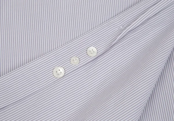 コムデギャルソン オムドゥCOMME des GARCONS HOMME DEUX コットンストライプボタンダウンシャツ 白グレーL K-93155_011