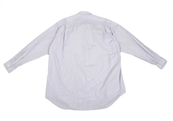 コムデギャルソン オムドゥCOMME des GARCONS HOMME DEUX コットンストライプボタンダウンシャツ 白グレーL K-93155_012