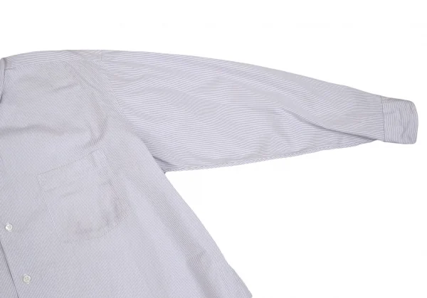 コムデギャルソン オムドゥCOMME des GARCONS HOMME DEUX コットンストライプボタンダウンシャツ 白グレーL K-93155_004